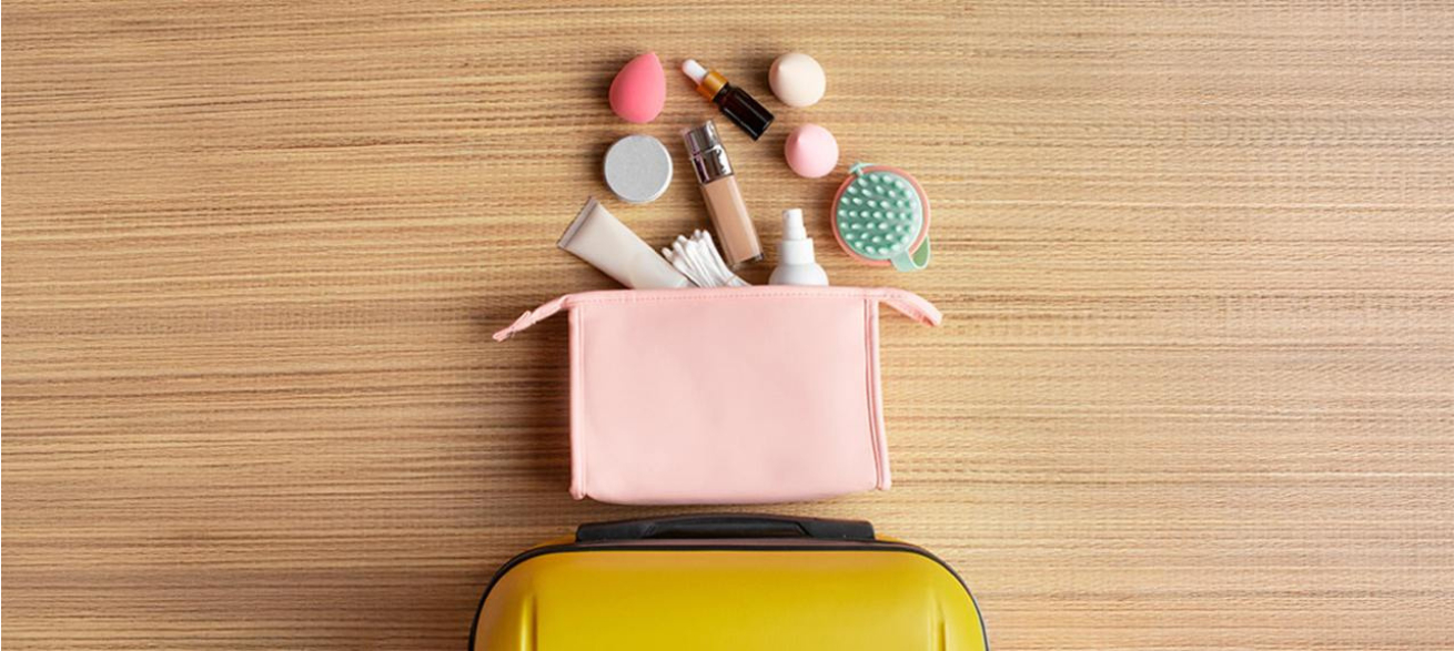 Perfect travel or getaway essentials: skincare, makeup, and minis