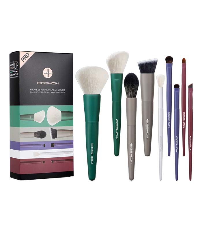 Eigshow Set 9 makeup brushes Pro Colorful