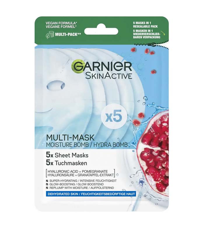 Buy Garnier - 5 Tissue Mask Hydra Bomb Revitalizing - Dehydrated Skin | Maquibeauty