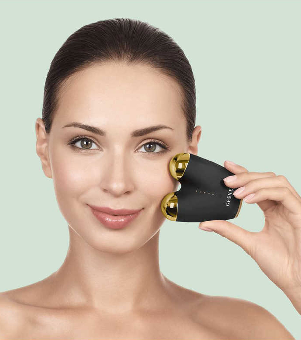 GESKE Massager Microcurrent Face Lifter 6 In 1 Black Gold