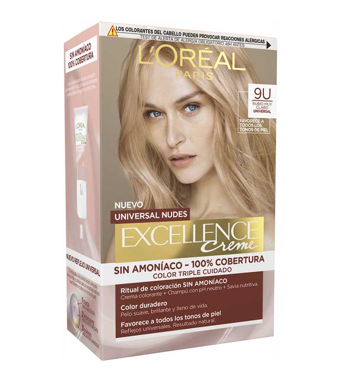 Leopard opnåelige bomuld Buy Loreal Paris - Coloring Excellence Creme Universal Nudes - 9U: Very Light  Blonde | Maquibeauty