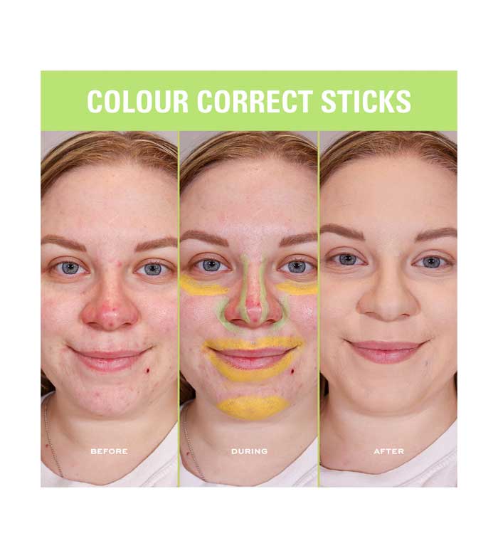 Revolution Color Correcting Stick Duo Correct Transform Green and yellow