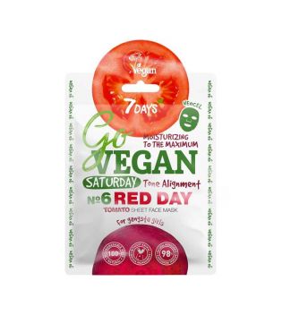 7DAYS - Face Mask Go Vegan - Saturday Red Day