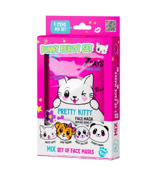7DAYS - Facial Mask Set Funny Beauty Pretty Kitty Mix