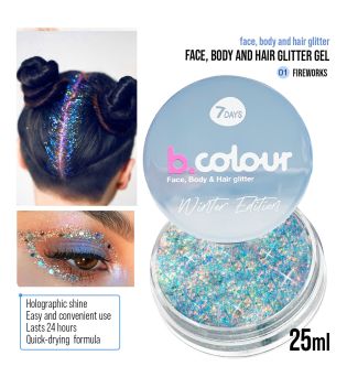 7DAYS - *Winter Edition* - Glitter for face, body and hair - 01: Fireworks