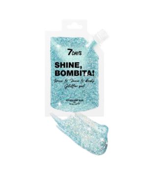 7DAYS - Glitter gel for face, hair and body Shine, Bombita! - 905: Brilliant Blue