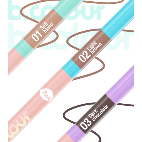 7DAYS - Eyebrow pencil + eyebrow brush - 01: Soft Blond