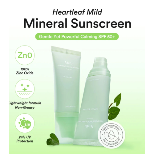 Abib - Facial sunscreen Heartleaf Mild SPF50+ PA++++