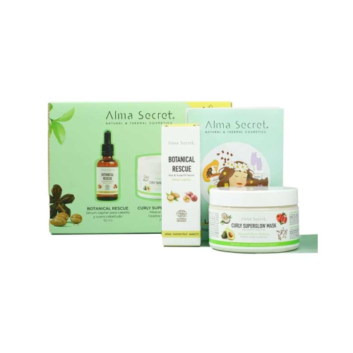 Alma Secret - Gift set hair serum Botanical Rescue + mask Curly Superglow