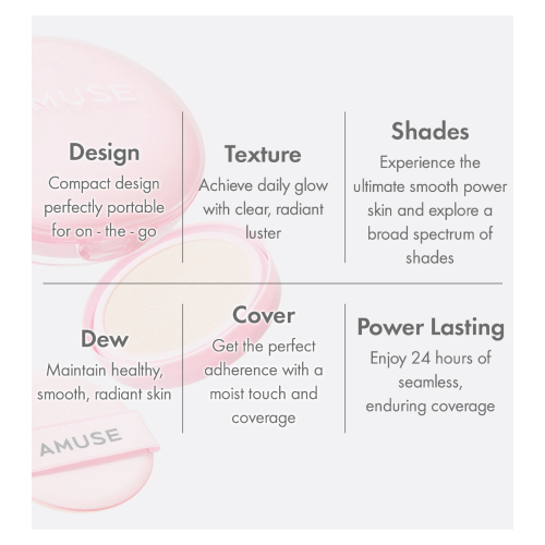 Amuse - SPF50 PA++++ Cushion Foundation Dew Power Vegan - 02: Healthy