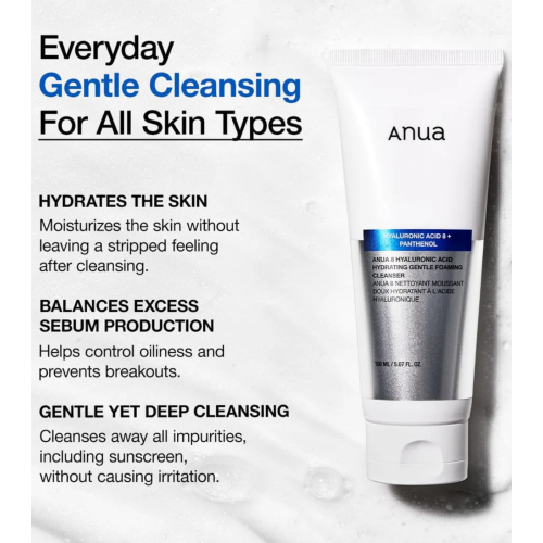 Anua - Foaming Facial Cleanser with Hyaluronic Acid 8 Hyaluronic Acid Hydrating Gentle