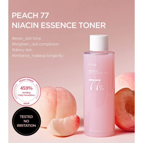 Anua - Moisturizing facial lotion with 77% peach extract and niacinamide