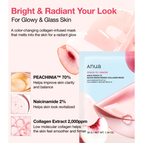 Anua - Collagen Illuminating Mask Peach 70