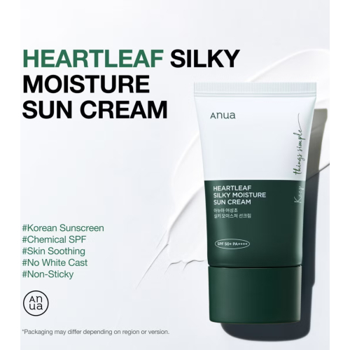 Anua - Facial sunscreen Heartleaf Silky Moisture SPF50+ PA++++