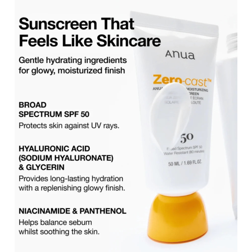 Anua - Facial sunscreen Zero-cast SPF50+ PA++++