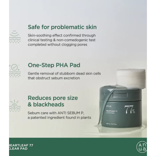 Anua - Facial toner with 77% Heartleaf pads format