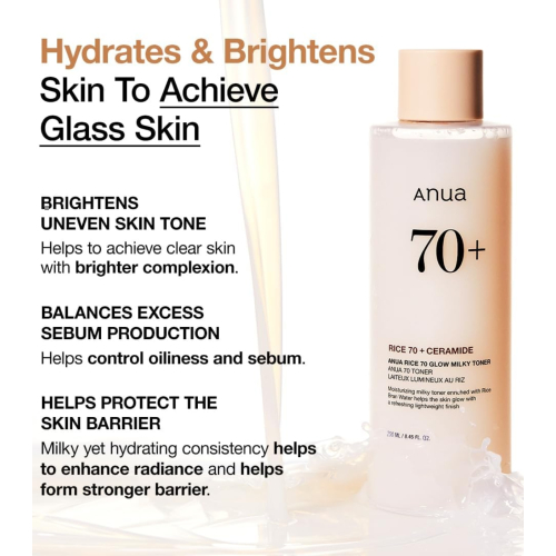 Anua - Light Toner Rice 70 + Ceramide Glow Milky
