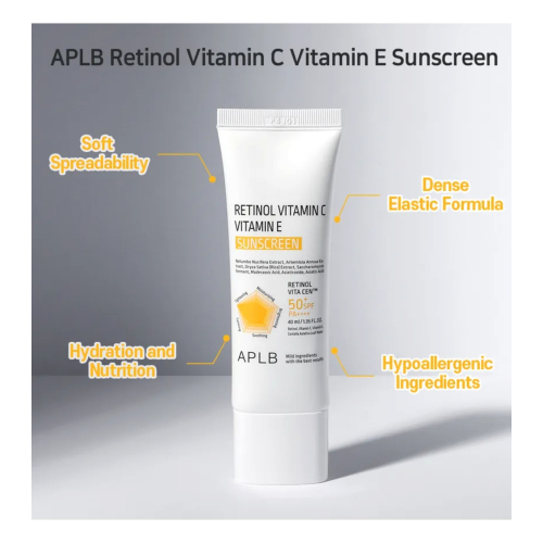 APLB - Facial sunscreen Retinol Vitamin C Vitamin E SPF50+ PA++++