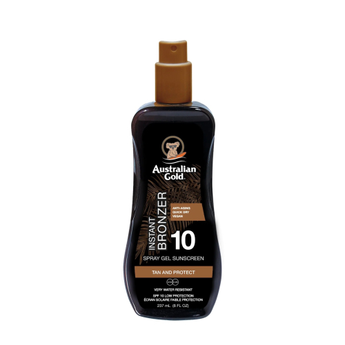 Australian Gold - Sunscreen spray Gel with instant Bronzer - SPF 10