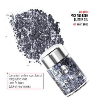 7DAYS - Glitter gel for face and body - 03: Ghost Bride