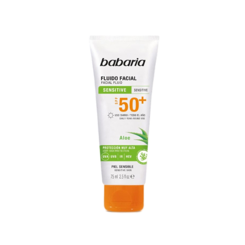 Babaria - Fluid sun protection facial cream SPF50 + 75ml - Sensitive and atopic skin
