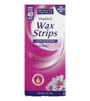 Beauty Formulas - Legs and Body wax strips - Vitamin E 40 uds.