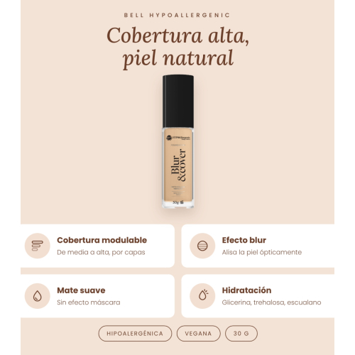 Bell HYPOAllergenic - Foundation Blur & Cover - 02: Almond