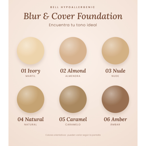 Bell HYPOAllergenic - Foundation Blur & Cover - 06: Amber