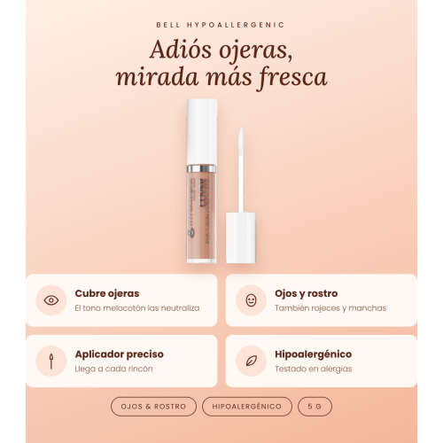 Bell HYPOAllergenic - Liquid Corrector Hypo Cover Eye & Skin Concealer - 102: Deep Peach