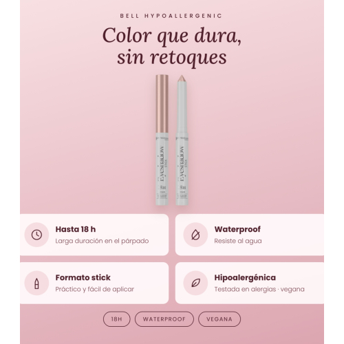Bell HYPOAllergenic - Eyeshadow stick 18h Waterproof - 01: Rose