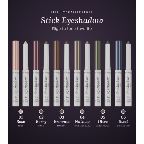 Bell HYPOAllergenic - Eyeshadow stick 18h Waterproof - 02: Berry