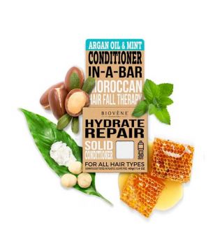 Biovène - Solid conditioner hydrates and repairs - Argan Oil & Mint
