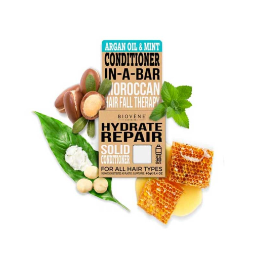 Biovène - Solid conditioner hydrates and repairs - Argan Oil & Mint