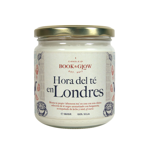 Book and Glow - *Mundos Extraordinarios* - Vegan Soy Candle - Hora del té en Londres