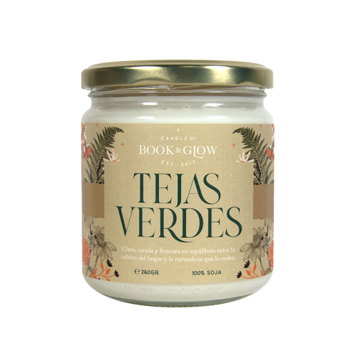 Book and Glow - *Mundos Extraordinarios* - Soy Candle - Tejas verdes