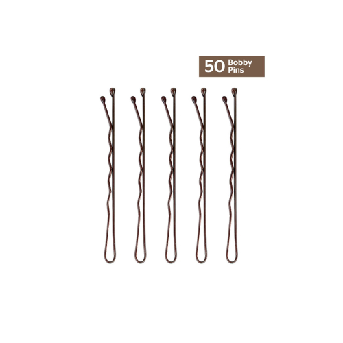 Brushworks - Set of 50 Hairpins Bobby Pins - Brown