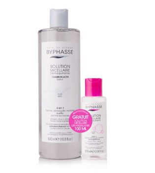Byphasse - Pack Micellar solution with activated carbon 500ml + Micellar cleansing solution 100ml