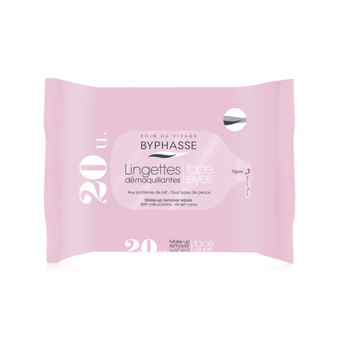 Byphasse - Makeup remover wipes 20 units - Milk proteins