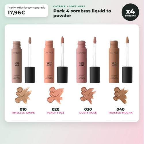 Catrice - Pack of 4 liquid shadows liquid to powder Soft Melt