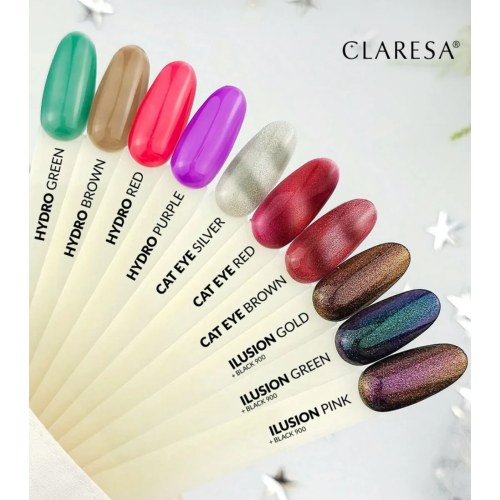 Claresa - *Cat Eye* - Semi-permanent nail polish Soak off - Red