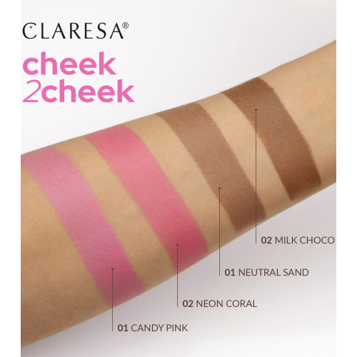 Claresa - Blush stick Cheek 2Cheek - 02: Neon Coral