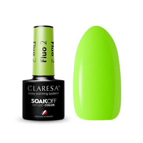 Claresa - *Fluo* - Semi-permanent nail polish Soak off - 02