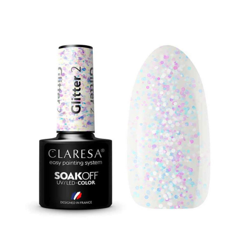 Claresa - Semi-permanent nail polish Soak off - 02: Glitter