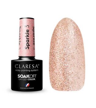 Claresa - Semi-permanent nail polish Soak off - 03: Sparkle