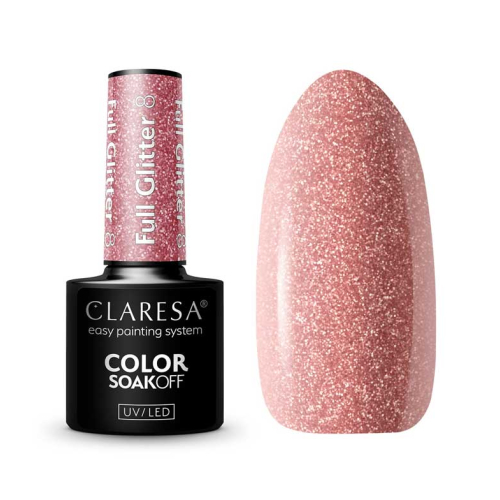 Claresa - Semi-permanent nail polish Soak off - 08: Full Glitter