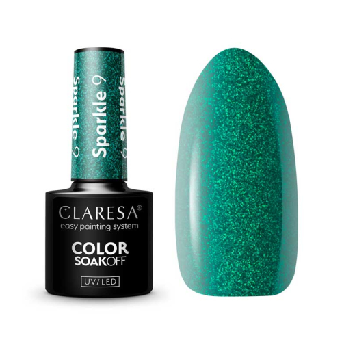 Claresa - Semi-permanent nail polish Soak off - 09: Sparkle