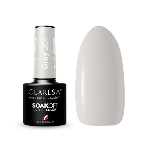 Claresa - Semi-permanent nail polish Soak off - 204: Gray