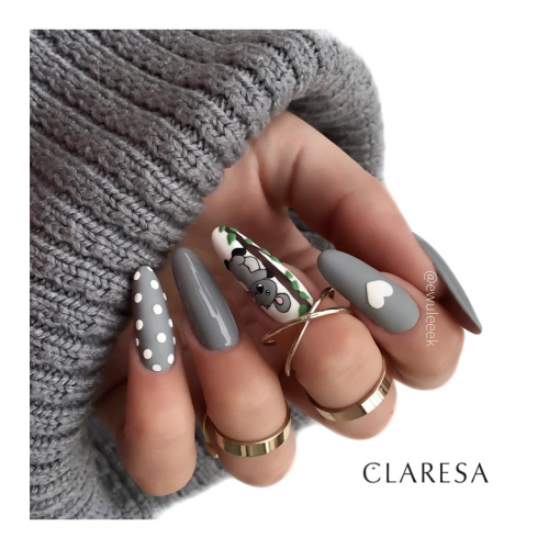 Claresa - Semi-permanent nail polish Soak off - 206: Gray