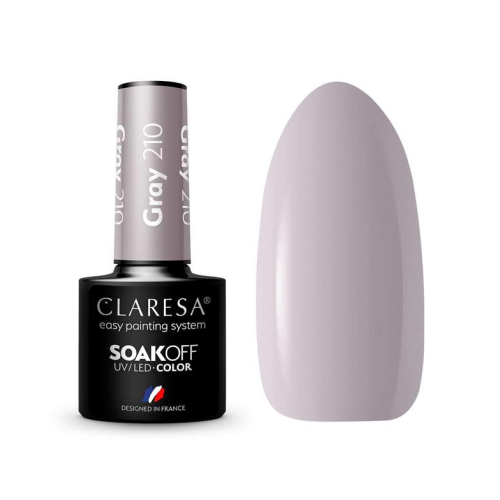 Claresa - Semi-permanent nail polish Soak off - 210: Gray