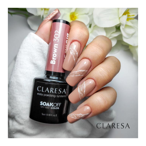 Claresa - Semi-permanent nail polish Soak off - 302: Brown